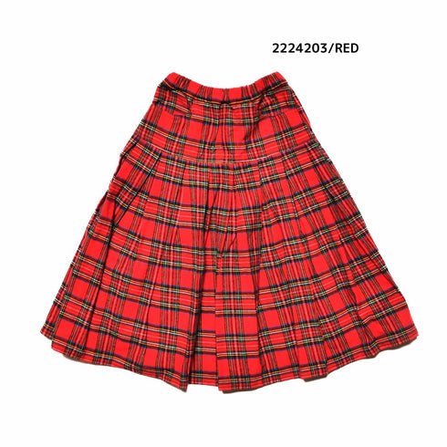 【130~150】★NEEDLEWORKS★タータンチェックストレートスカート(2224203j)